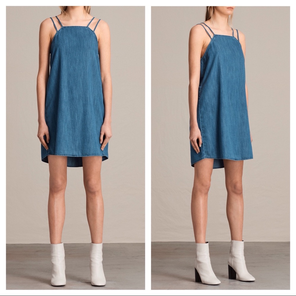 Allsaints Blue Hally Denim Dress